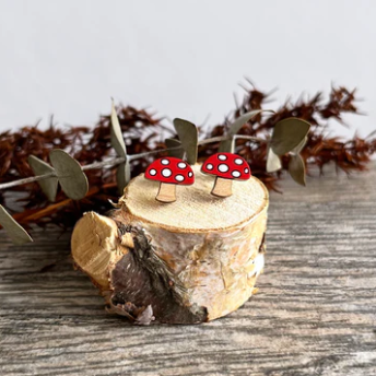 Birch Street studio mushroom earrings