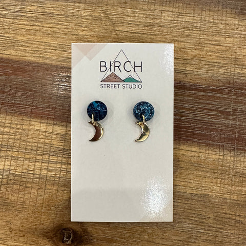 Birch street studio round moon drop earrings