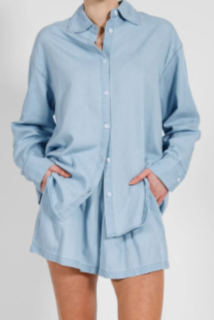 Chambray Button Up | Light Blue Denim