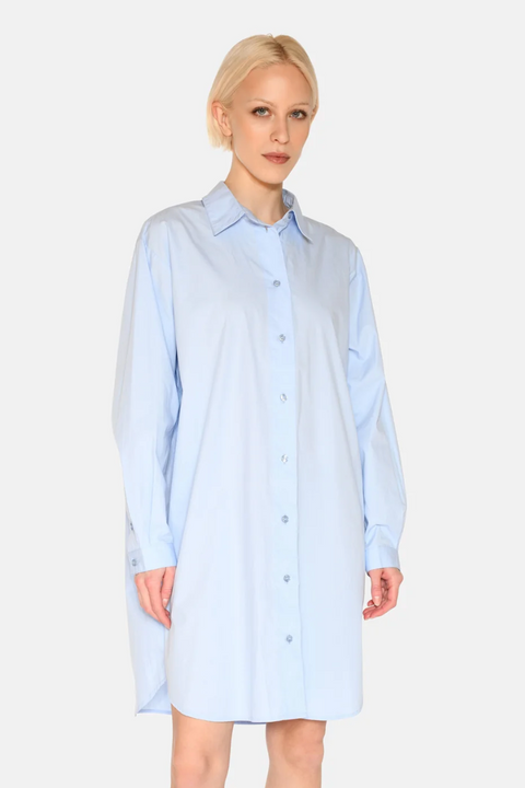 Hannah Shirt Dress | Light Blue