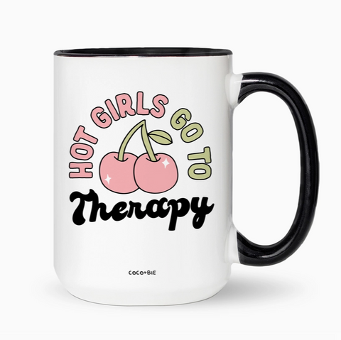 Hot Girls Go to Therapy - Mental Health Awareness | Black