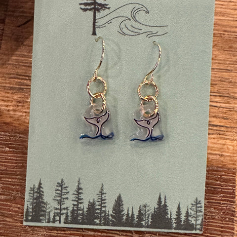 Wild Sketches Dangle Earrings | Whale Tails