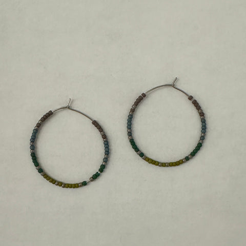 Beaded Hoop Earrings | Mermaid