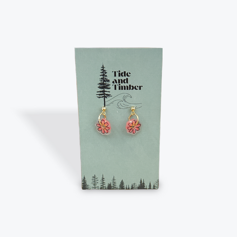 Wild Sketches Stud Earrings | Pink Flowers