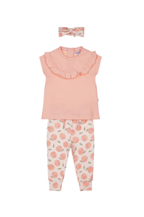 Ok Kids Dirkje 2 piece babysuit headband pink white peaches
