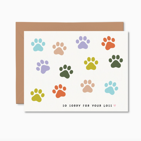 pet sympathy paws card