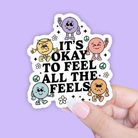 Cute Inclusive Mental Health Feels Sticker