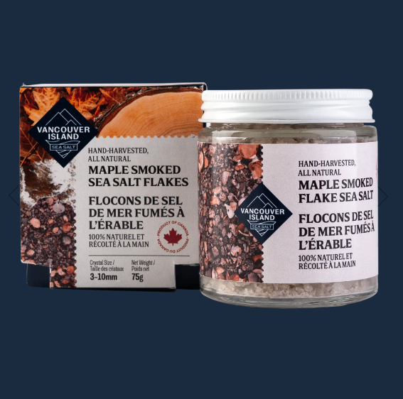 VANCOUVER ISLAND SEA SALT MAPLE SMOKED SEA SALT FLAKES 75g West