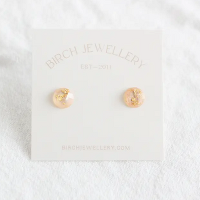 BIRCH JEWELLERY - PINK AND GOLD STUD EARRINGS