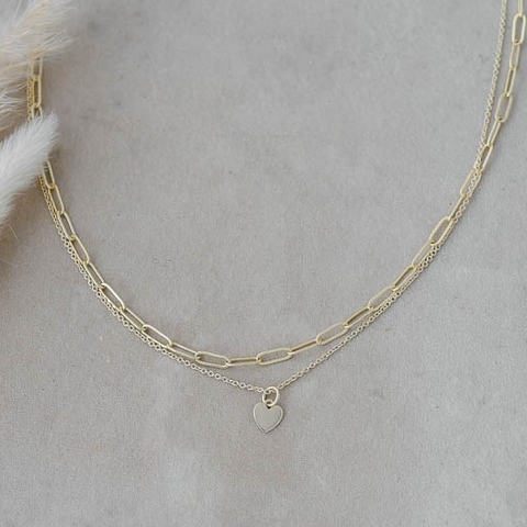 Paper Clip Heart Necklace | Gold Or Silver