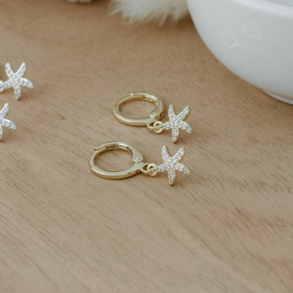 Regal Sea Star Hoops | Gold Or Silver