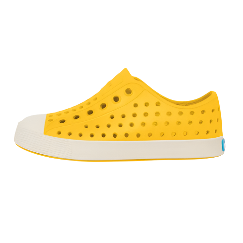 NATIVE SHOES ADULT JEFFERSON in GOLDEN YELLOW SHELL WHITE West Coast Wildflowers