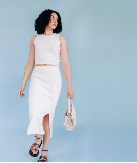 The 'Alice' Top Handle Crossbody #7242-P | Ecru