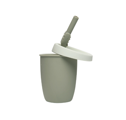 Kid's Cup and Straw Set | Alligator Sage