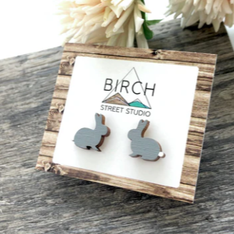 Grey Bunny Earrings