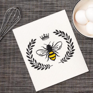 Bee In Crest | Swedish Dishcloth 2 Pack