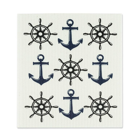 Anchor & Ship Wheel | Swedish Dishcloth 2 Pack