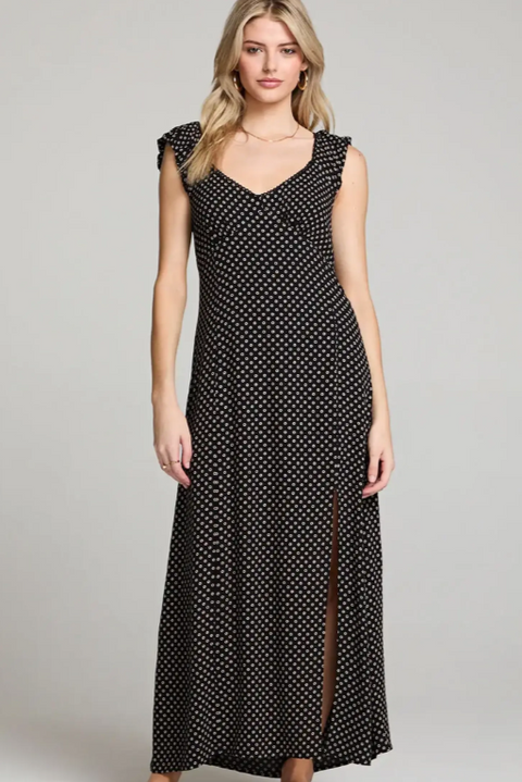 Flora Midi Dress - Black