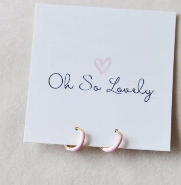 Sutton Enamel Huggie Hoops - Lilac or Pink