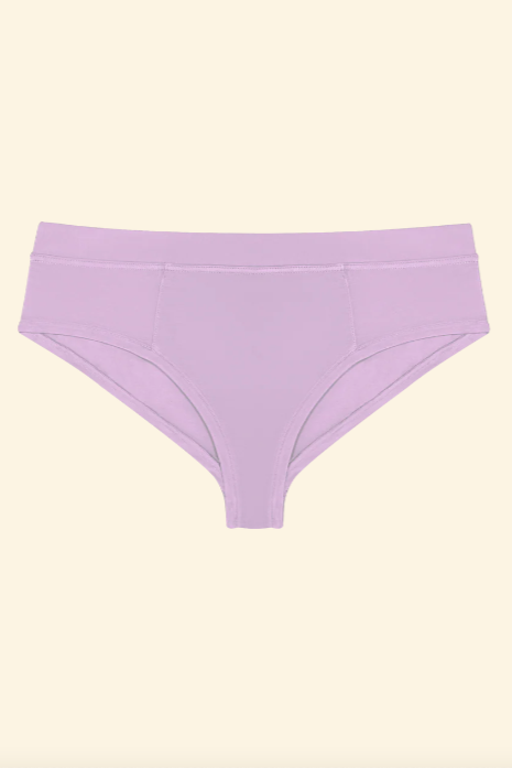 Purple underwear on a beige background