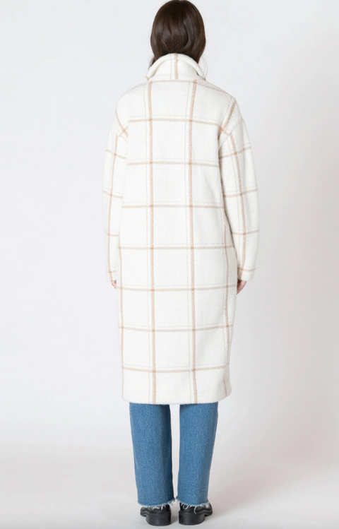 Longline Soft Sweater Coat - Cream/Mocha