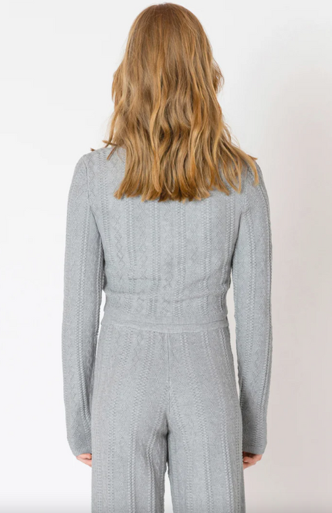 Cable Knit Cardigan | Heather Grey