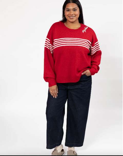 Apres Sweater | Red/Ivory Stripe