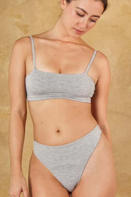 High Rise Thong | Grey - 20% Off at Checkout