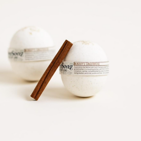 Nunnay's Gingerbrad Bath Bomb | Citrus Peel + Candied Ginger + Baking Spice