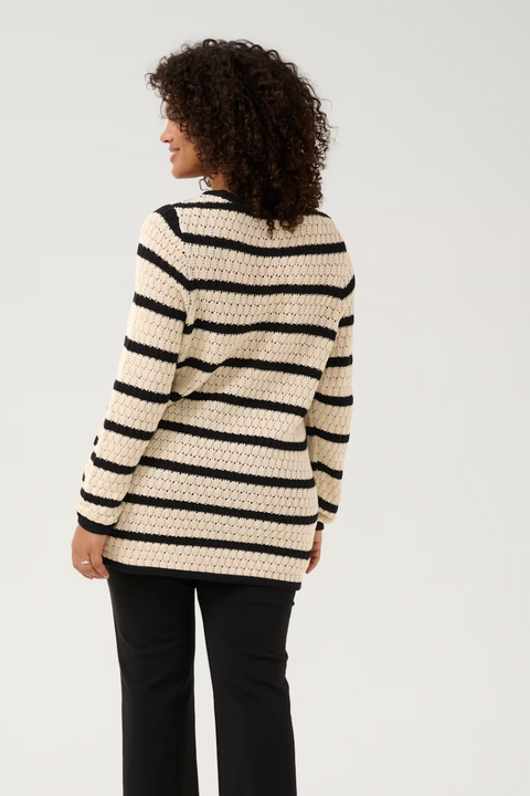 KCelina Knit Pullover | Feather Gray/Black Stripes