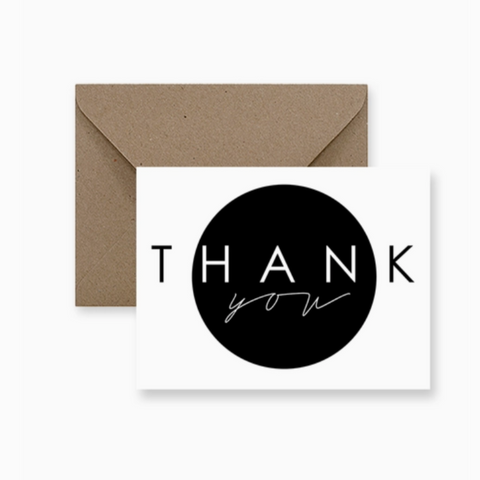 impaper thank you black and white card