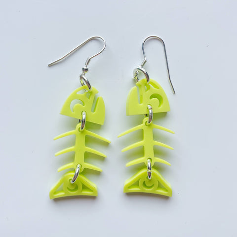 Neon Pear Small Salmon Ghost Earrings