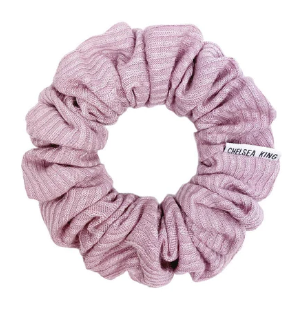 CHELSEA KING - FRENCH RIBBED LIGHT LILAC SCRUNCHIE