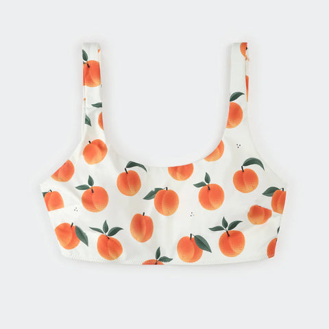 Peaches Print Off-White Bikini Top | Mom's