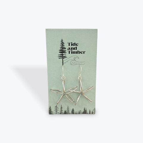Large Sea Star Earrings | Silver