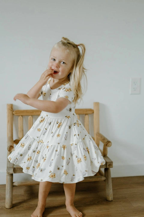 Short Sleeve twirl Dress | Spring Bee