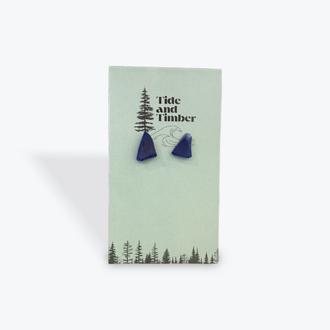 Tumbled Stud Earrings | Dark Blue