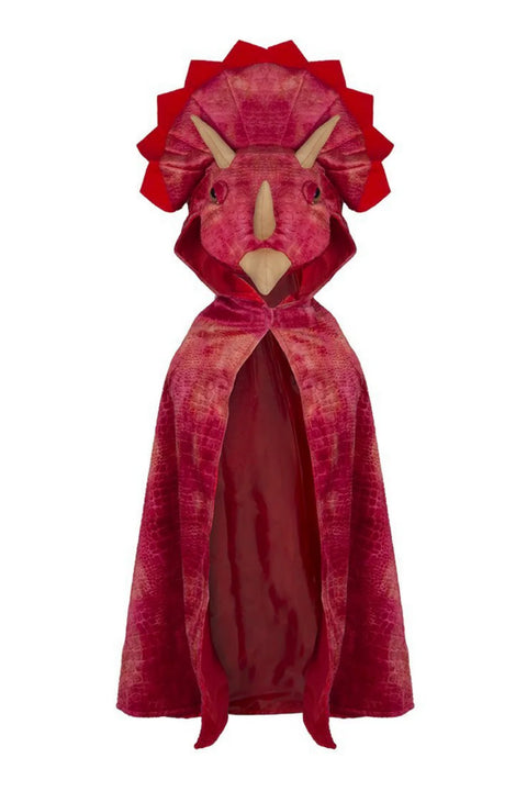 Triceratops Hooded Cape Costume | Red