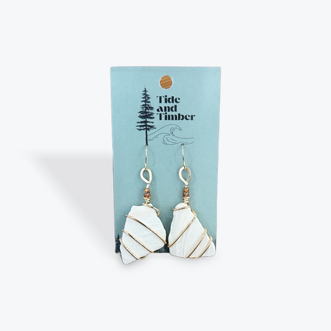 Tidal Relic Gold Dangle Earrings | Brown Beads
