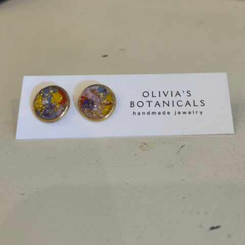 Large Gold Stud Earrings | Flower Confetti