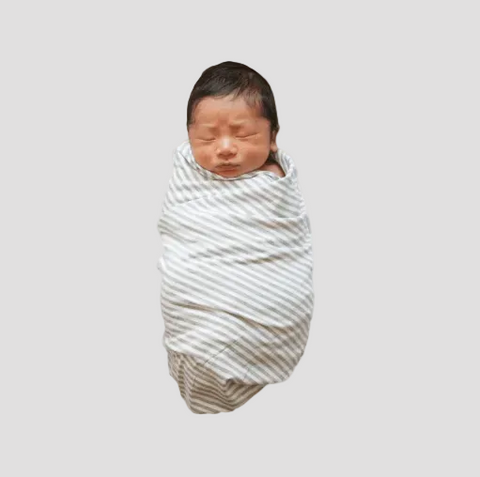 Perfect Bamboo Swaddle | Shannon w\Light Grey Stripes