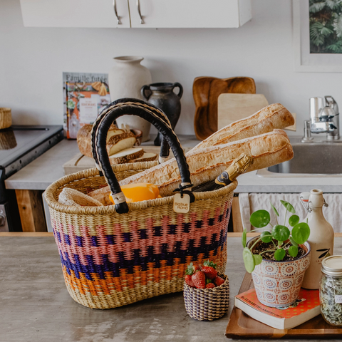 Small Square Basket with Handles