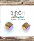Birch street studio geometric lilac and gold earrings