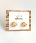 Birch street studio geometric peach and gold earrings