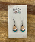 Birch street studio mint, white and rose gold dangle earrings