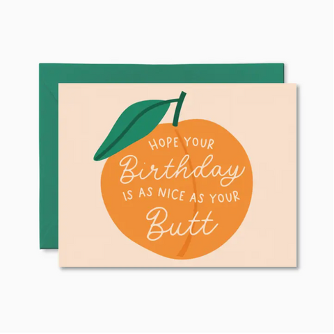 funny peach butt birthday card