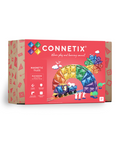 Connetix Rainbow Magnetic Tiles toy set in its original red and brown cardboard packaging, displayed on a clean white background.