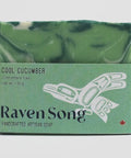 Green coloured soap cucumber scented 