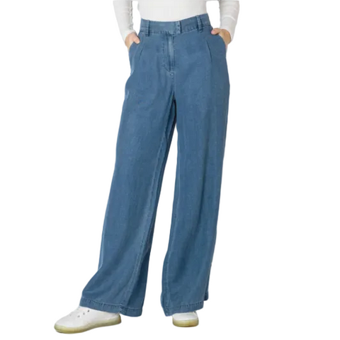 Drapey Denim-Like Trouser | Indigo Blue