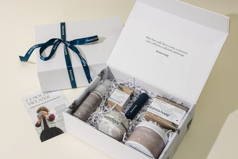 Cowichan Sweater Luxury Artisan Gift Box | Mint + Pine + Moss